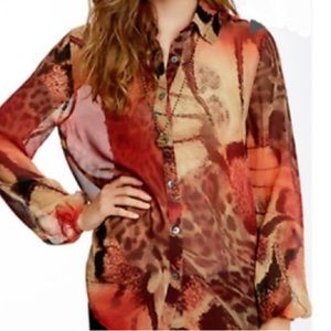 Da-Nang 100% Silk Long Sleeve Tunic Multiple Sizes Available